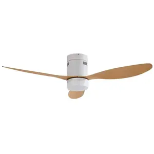 Lucande Ventilateur de plafond LED Kayu, blanc, DC, silencieux, 132 cm pas cher