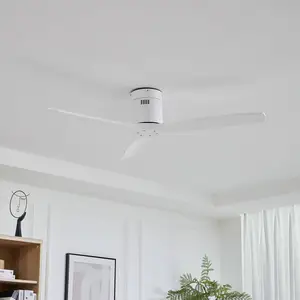 Lucande ventilateur de plafond Vindur, blanc, DC, silencieux, Ø 132 cm pas cher