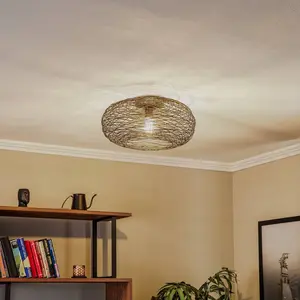 LINDBY Plafonnier à intensité variable 'Kaviya' en métal pour salon & salle à manger pas cher