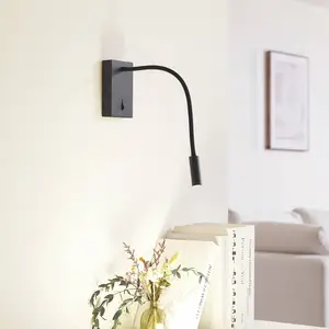 Comparateur de prix : Lampe de lecture LED Lucande Hetti, noir, métal, hauteur 14 cm