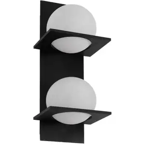 Lucande applique murale Kulka, à 2 lampes, noir, verre, G9 pas cher