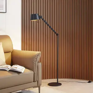 Lucande lampe sur pied Silka, hauteur 173 cm, noir, métal pas cher
