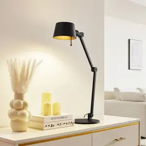 Lucande lampe à poser Silka, noir, métal, hauteur 93,5 cmVendu parluminaire