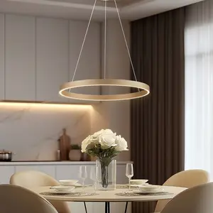 Lucande Smart Suspension LED Yonam, or, 1 lampe, Tuya pas cher