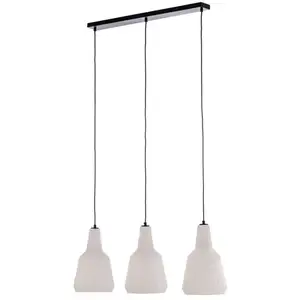 Comparateur de prix : Lindby suspension Belarion, opale, 3 lampes, verre, Ø 23 cm