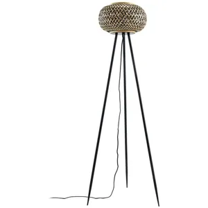 Comparateur de prix : LINDBY Lampadaire 'Nerys' en bois pour salon & salle à manger