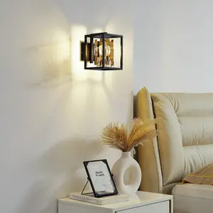 Lucande applique murale Arcan, doré/noir, verre cristal pas cher