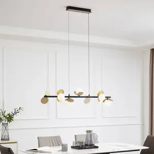 Comparateur de prix : Lucande Suspension LED Pallo, 7 lampes, noir/or, verre