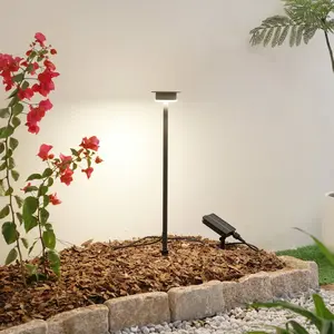 Comparateur de prix : Lindby lampe solaire LED Lyris, noir, aluminium, 3.000 K