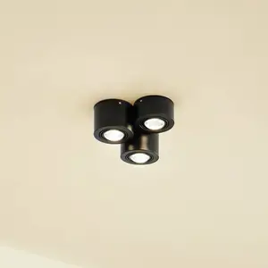 Downlight Lindby Jyla, à 3 lampes, noir mat, GX53 pas cher