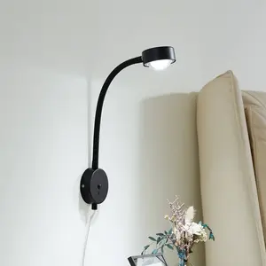Comparateur de prix : Applique murale Lindby Jyla, noir mat, GX53, bras flexible, fiche