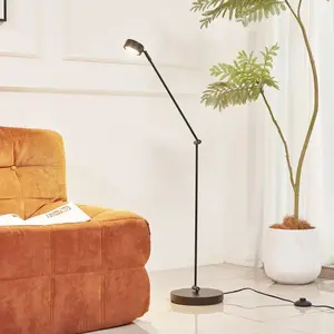 Comparateur de prix : Lampe sur pied Lindby Jyla, 88 cm, noir mat, GX53, flexible