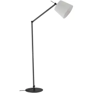 Lucande lampe sur pied Caelia, noir, textile, ajustable pas cher