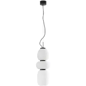Comparateur de prix : Lucande Suspension LED Lucya, à 3 lampes, verre, blanc, 64,5 cm