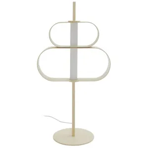 Lucande lampe de table LED Audrina, beige, métal, intensité variable pas cher
