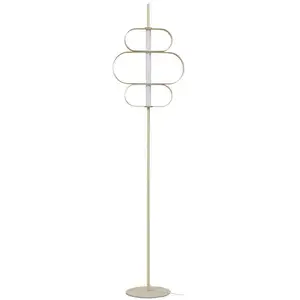 Comparateur de prix : Lucande lampe sur pied LED Audrina, beige, métal, intensité variable