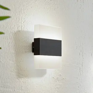 Comparateur de prix : Lindby, applique d'extérieur LED Branor, aluminium, anthracite, IP54