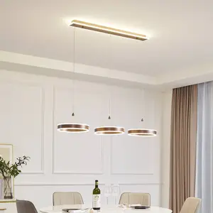 Lucande Suspension LED Kolo, 3 lampes, brun, fer, intensité variable pas cher