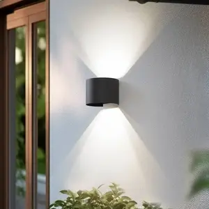 Lindby Smart Applique d'extérieur LED Dara gris rond CCT RVB TuyaVendu parluminaire