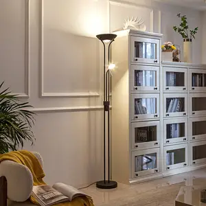 Lindby - vloerlamp- met dimmer - 2lichts - Ijzer, glas, polycarbonaat ... pas cher