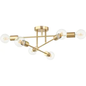 LINDBY Plafonnier à intensité variable 'Aloria' en métal pour salon & salle à manger pas cher