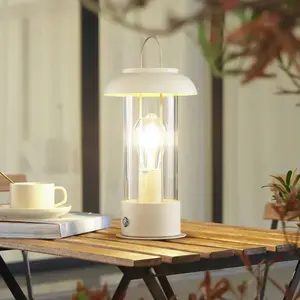 Lindby lampe de table LED rechargeable Yvette, abricot-beige, IP44, tactile pas cher