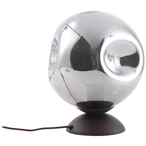 Comparateur de prix : Lindby lampe à poser Valentina, E27, gris fumé, verre, Ø 25 cm