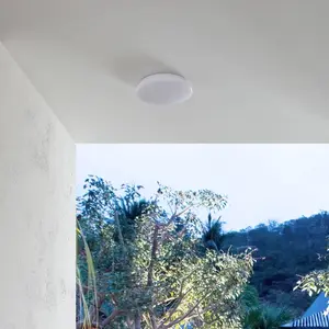 Comparateur de prix : Lindby plafonnier d'extérieur LED Doki, 26 cm, blanc, plastique