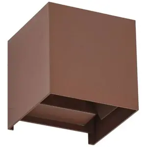 Lindby, applique d'extérieur LED Nivar, angulaire, rouille, métal, IP54