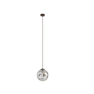 Lindby suspension Valentina, E27, Ø 25 cm, gris fumé, verre pas cher