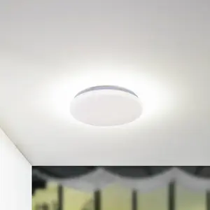 Comparateur de prix : Lindby plafonnier d'extérieur LED Kirkola, 3000 K, Ø 34 cm, blanc