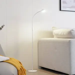 Comparateur de prix : Lindby lampe sur pied LED Maori, blanc, métal, CCT, intensité variable