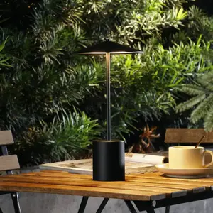 Comparateur de prix : Lindby lampe de table LED rechargeable Ayva, noir, aluminium, IP44