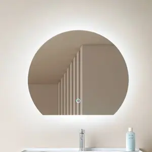 Lucande miroir LED Celestiel, semi-circulaire, CCT, Ø 50 cm