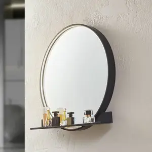 Lucande miroir LED Miren, noir, aluminium, CCT, tablette pas cher