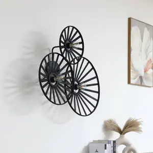 Lindby applique murale Evandor, noir, bambou, 3 lampes à E27 pas cher