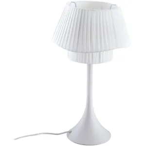 Lindby lampe à poser Eryndor, blanc, textile, Ø 30 cm, E27 pas cher