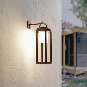 Applique murale LED 2 en 1 Lucande Tilena, rouille, ronde, aluminium pas cher