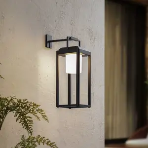 Applique murale LED Lucande Tilena, angulaire, noire, aluminium pas cher
