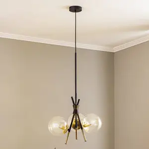 Comparateur de prix : Lucande Sotiana Suspension, 3 lampes, ronde, laiton