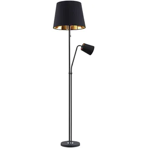 Lindby lampadaire Efalia, noir/or, textile, lampe de lectureVendu parluminaire