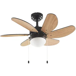 STARLUNA Lindby ventilateur de plafond Minja, noir, silencieux, 78 cm, E14 pas cher