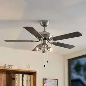 Lindby Ventilateur de plafond avec lumière Anariki, silencieux, argent... pas cher