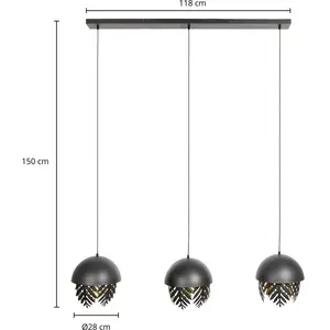 Lucande Aparas Suspension aspect feuille, à 3 lampes pas cher