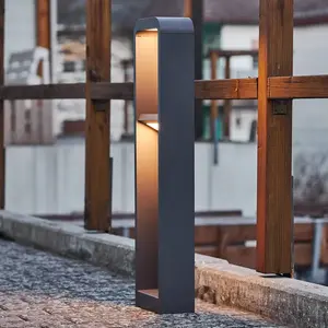 Comparateur de prix : Lindby, borne lumineuse LED Darko, 80 cm, gris, métal, IP54