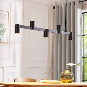 Arcchio suspension Brinja, noir, 120 cm, à 5 lampes, GU10 pas cher