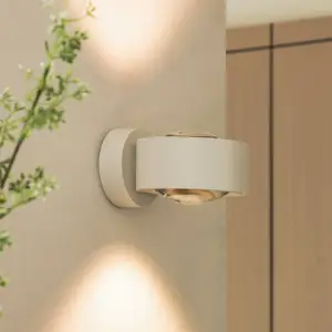 Arcchio, applique murale LED Rotari, lentille, haut/bas, blanc, métal pas cher