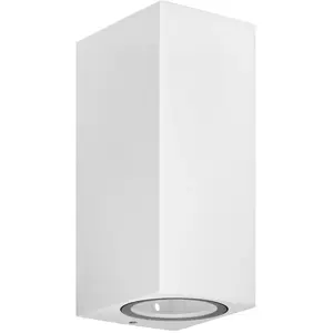 Prios applique d'extérieur Tetje, blanc, angulaire, 16 cm pas cher