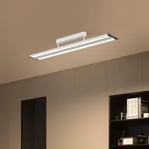 Prios Yuela plafonnier LED, DALI, 120 cm, blanc pas cher