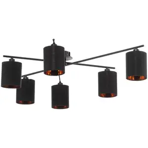 Lindby Pellinora plafonnier, noir pas cher